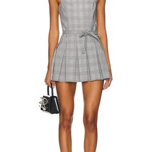 Gray Plaid Sleeveless Dress